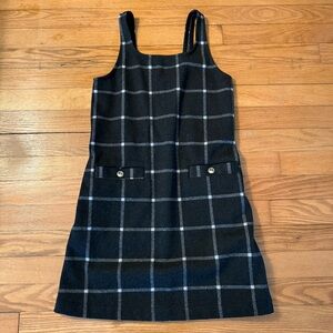 Abercrombie Kids Black and White Plaid Romper Dress size 11/12